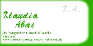 klaudia abai business card